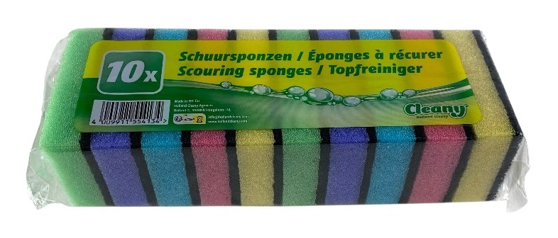 x10 schuursponsjes gekleurd