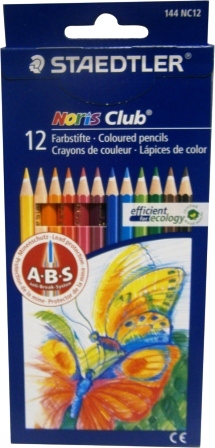 s-12 crayons de couleur noris club