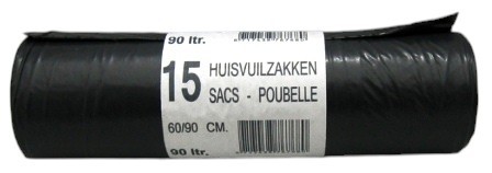r.15 sac poubelles 90l (60x90) gris 32 mu