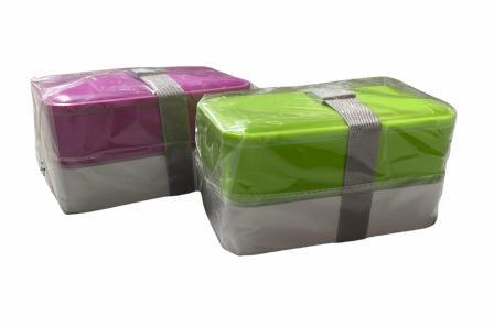 lunchbox dubbel m-elastiek+bestek promo