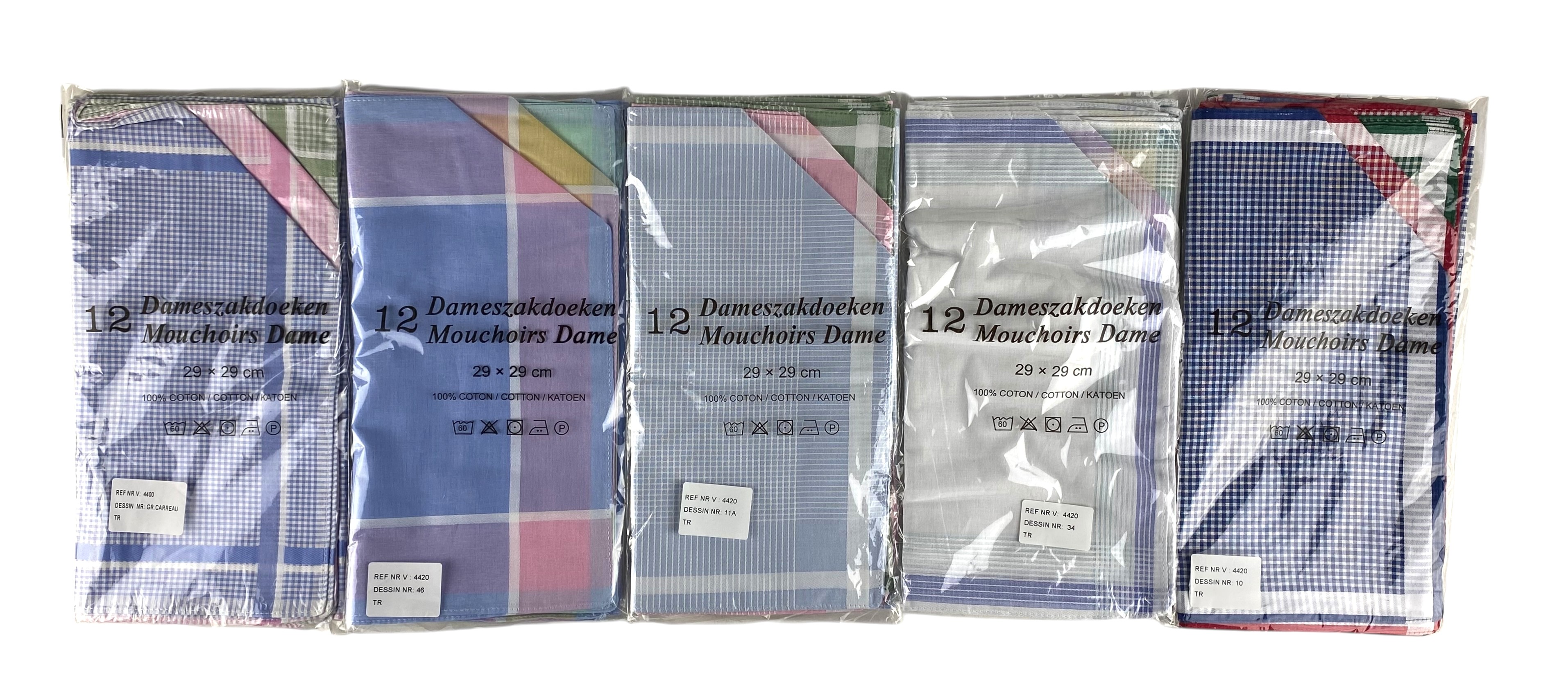 p-12 dameszakdoeken 29x29cm ass