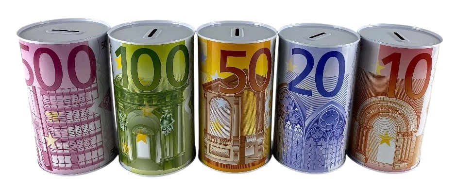 tirelire metal euro 10x17cm