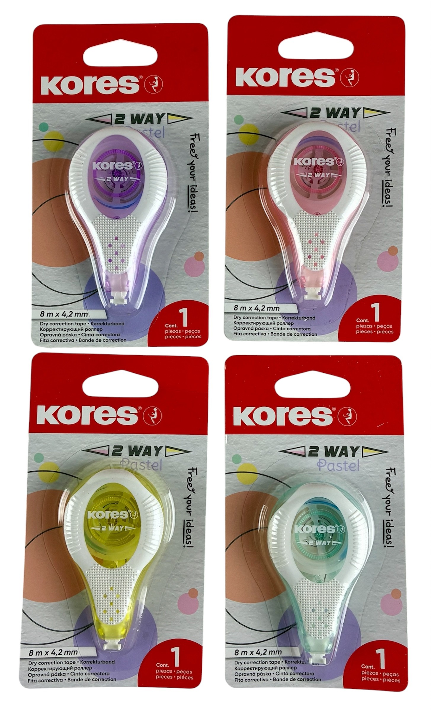 kores 2way pastel correctielint 8mx4.2mm stockverkoop correctiemiddelen en gommen